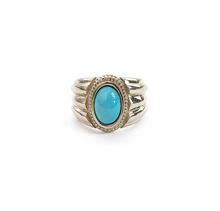 Cargar imagen en el visor de la galería, Anillo Intaglio Turquesa, plata 950
