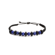Pulsera Tejida Lapislázuli, plata 950