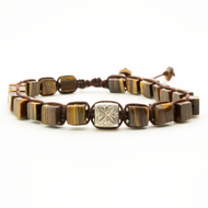 Pulsera Logo Ojo de Tigre Cubo plata 950