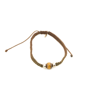 Pulsera Tejida Ojo de Tigre plata 950