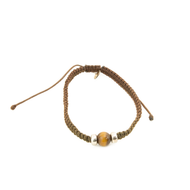 Pulsera Tejida Ojo de Tigre plata 950