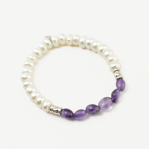 Pulsera Perla Amatista plata 950