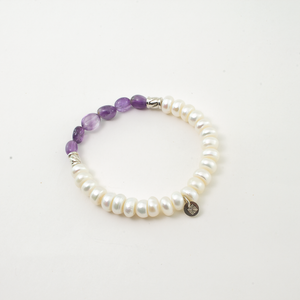 Pulsera Perla Amatista plata 950