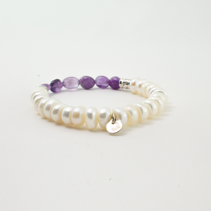 Pulsera Perla Amatista plata 950