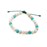 Pulsera Howlite y Turquesa plata 950