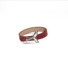 Cargar imagen en el visor de la galería, Pulsera Cola de Ballena Cinturon Rojo  plata950
