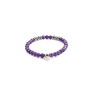 Pulsera Amatista Hematita, plata 950