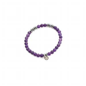 Pulsera Amatista Hematita, plata 950