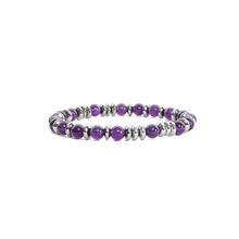 Cargar imagen en el visor de la galería, Pulsera Amatista Hematita, plata 950
