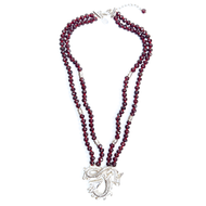 Collar dragon granate plata 950 - Joyeria Cristina Fernandez