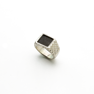 Anillo Yur Obsidiana Dorada  plata 950