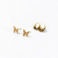 Arete Mariposa pequeña Broquel plata 950