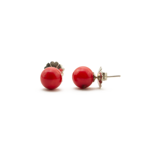 Arete Broquel Coral plata 950