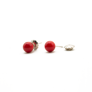 Arete Broquel Coral plata 950