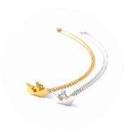 Collar barquito cadena plata 950 - Joyeria Cristina Fernandez