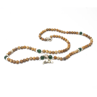 Collar Cola de Ballena Jaspe Jade plata 950
