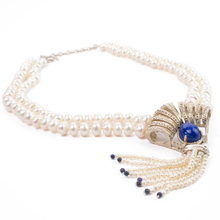 Cargar imagen en el visor de la galería, Collar Perla Dije Baker Lapislázuli plata 950
