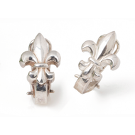 Arete Flor de Lis tipo arracada plata 950