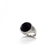 Anillo Decagonal Ónix Mate plata 950