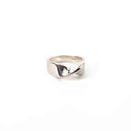 Anillo Argolla Matrimonio Lazo doblado sencillo plata 950