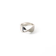 Anillo Argolla Matrinonio Lazo doblado granulado plata 950