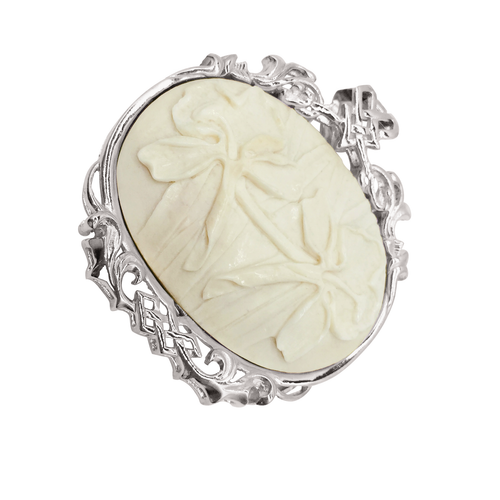 Dije Frances blanca mariposa plata 950 - Joyeria Cristina Fernandez