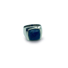 Cargar imagen en el visor de la galería, Anillo cuadrado lapis lazuli plata 950 - Joyeria Cristina Fernandez
