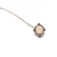 Dije Cadena Virgen Guadalupe Hueso plata 950