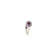 Anillo Beatriz  Rubi plata 950