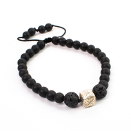 Pulsera Logo Ònix mate plata 950