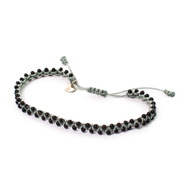 Pulsera Tejida Ónix plata 950