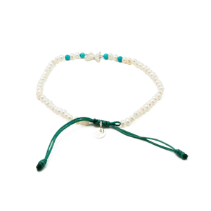 Pulsera Mariposa Perla Menuda Turquesa plata 950