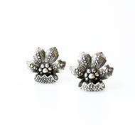 Arete flor Rosita  plata 950 - Joyeria Cristina Fernandez